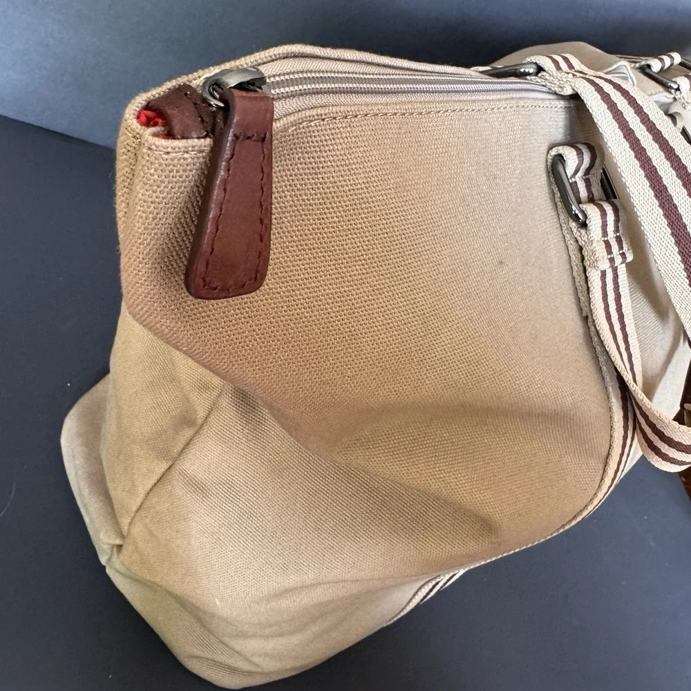 Baekgaard Tom Zipper Tote in Desert Tan Canvas with Italian Leather NWT